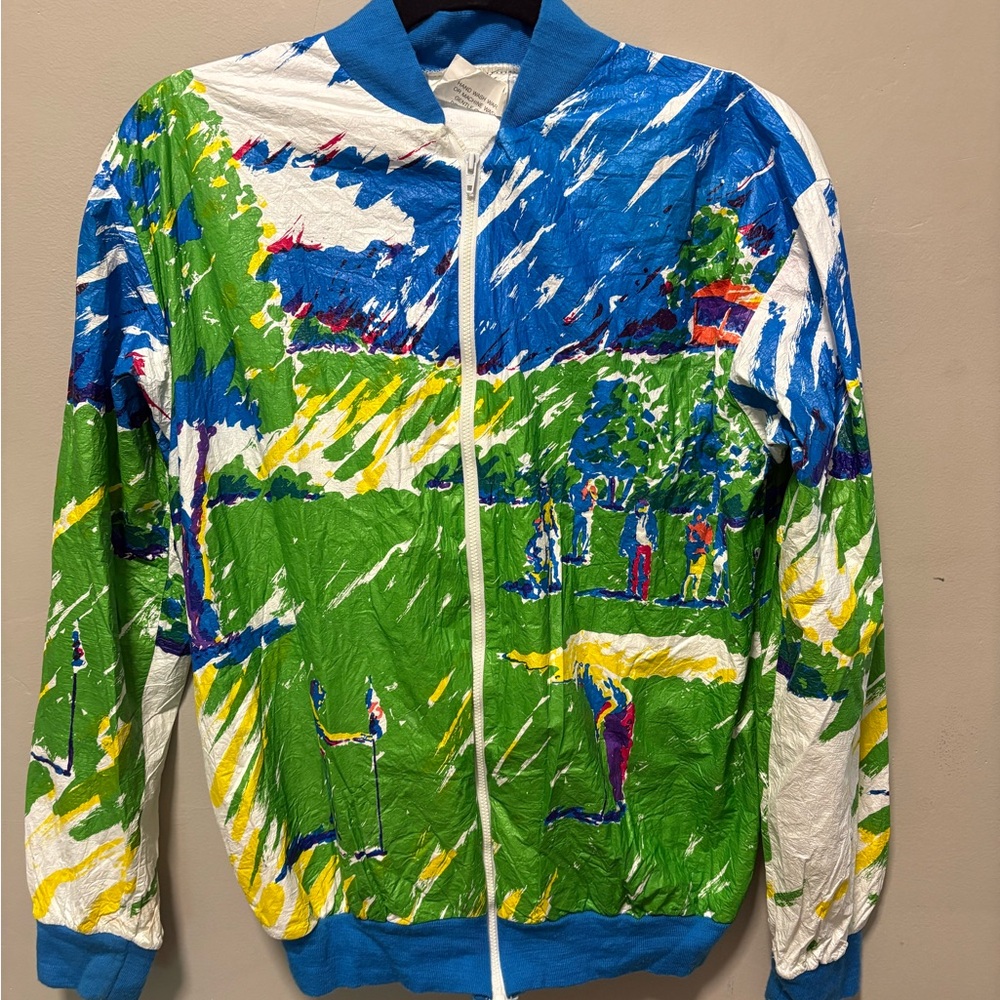 Vintage 1980s All Over Print Womens Golf Jacket